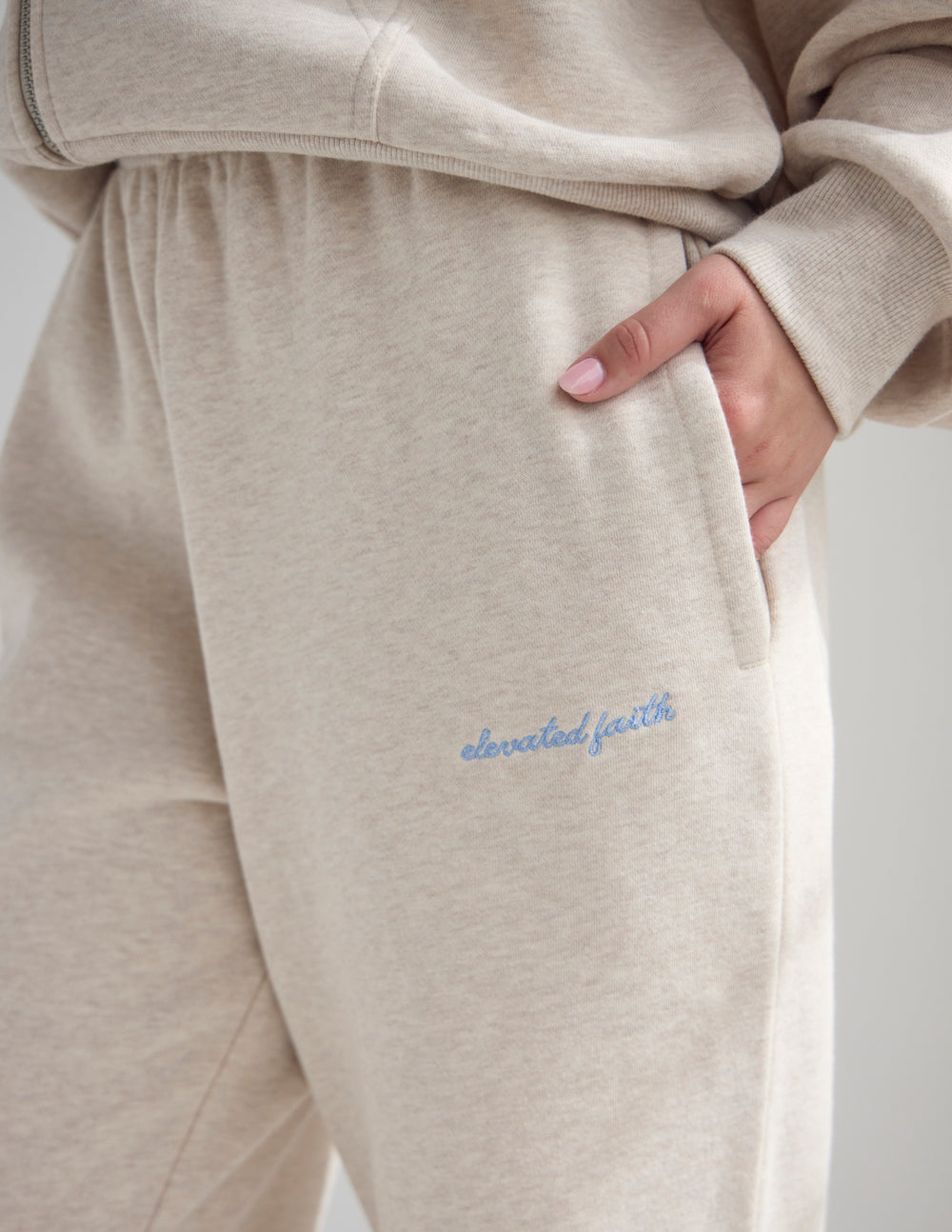 Basics Eggshell Cream Wide Leg Sweatpant Lounge Pants