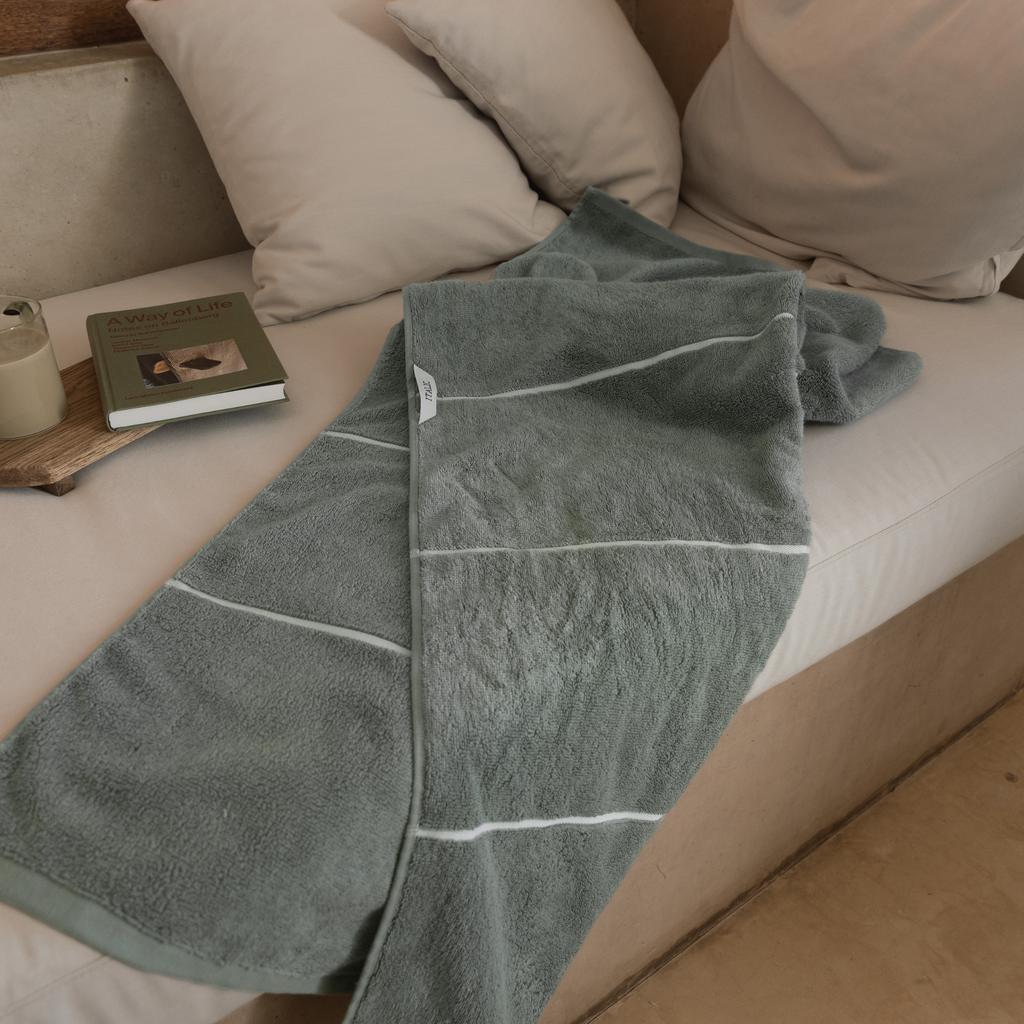 Deia 600 GSM Australian Cotton Bath Towel in Sage Green - Image 32