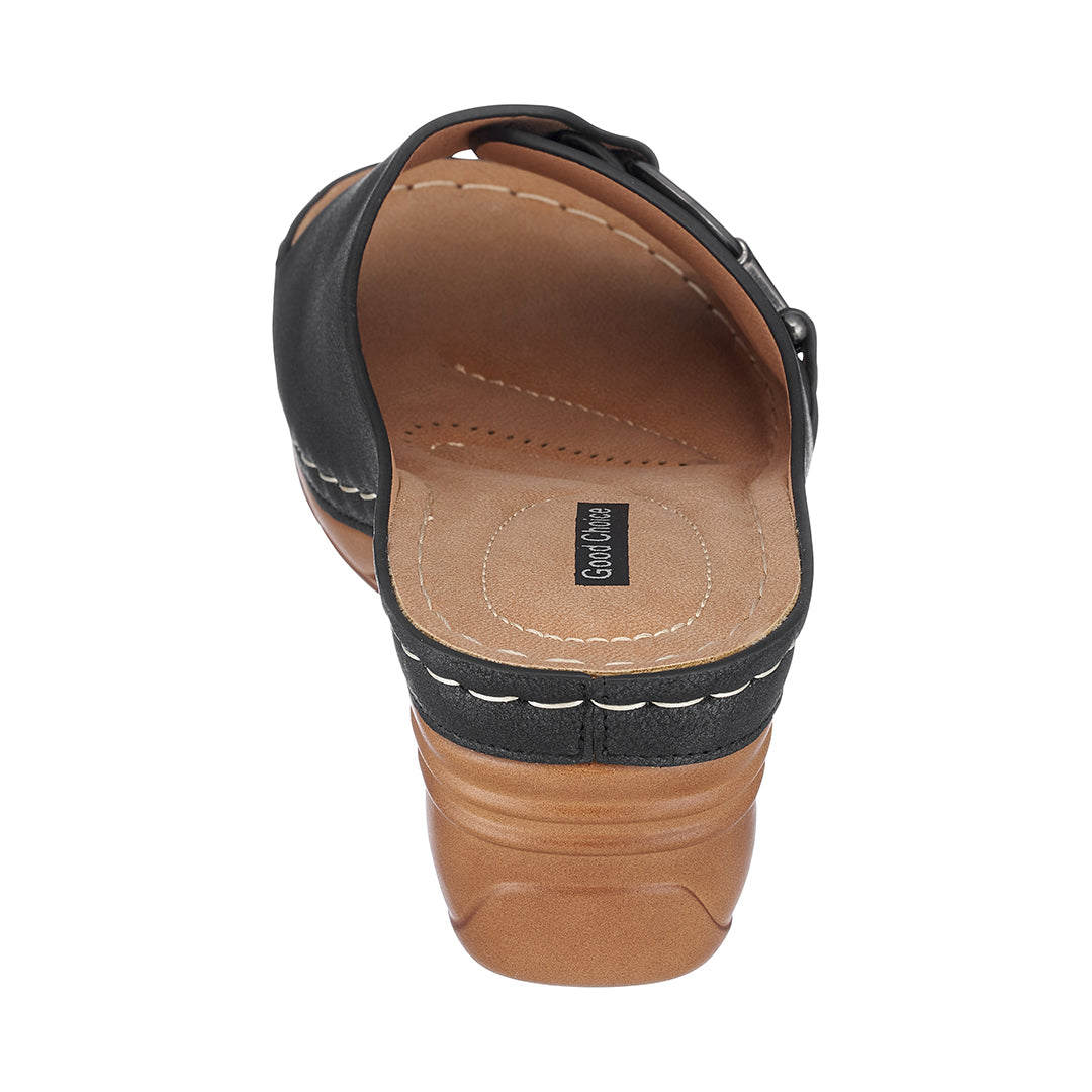 Women's Bay Black Wedge Sandals for Casual Summer Outings