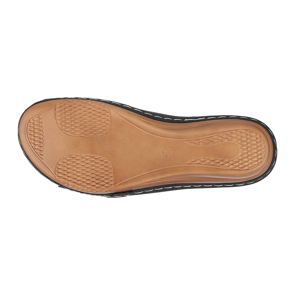 Women's Bay Black Wedge Sandals for Casual Summer Outings