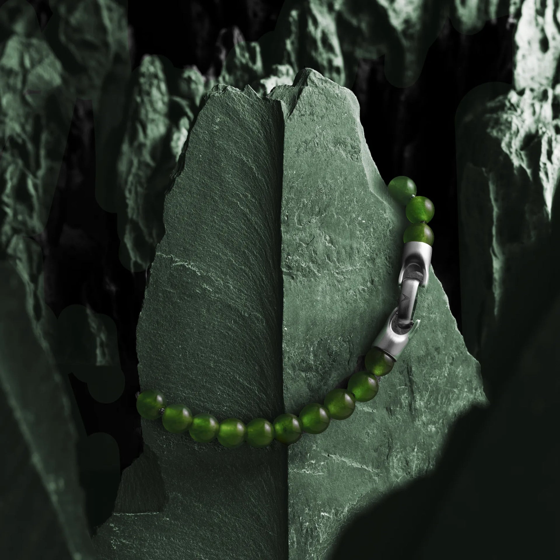 Green and Black Onyx Beaded Bracelet Set 8mm