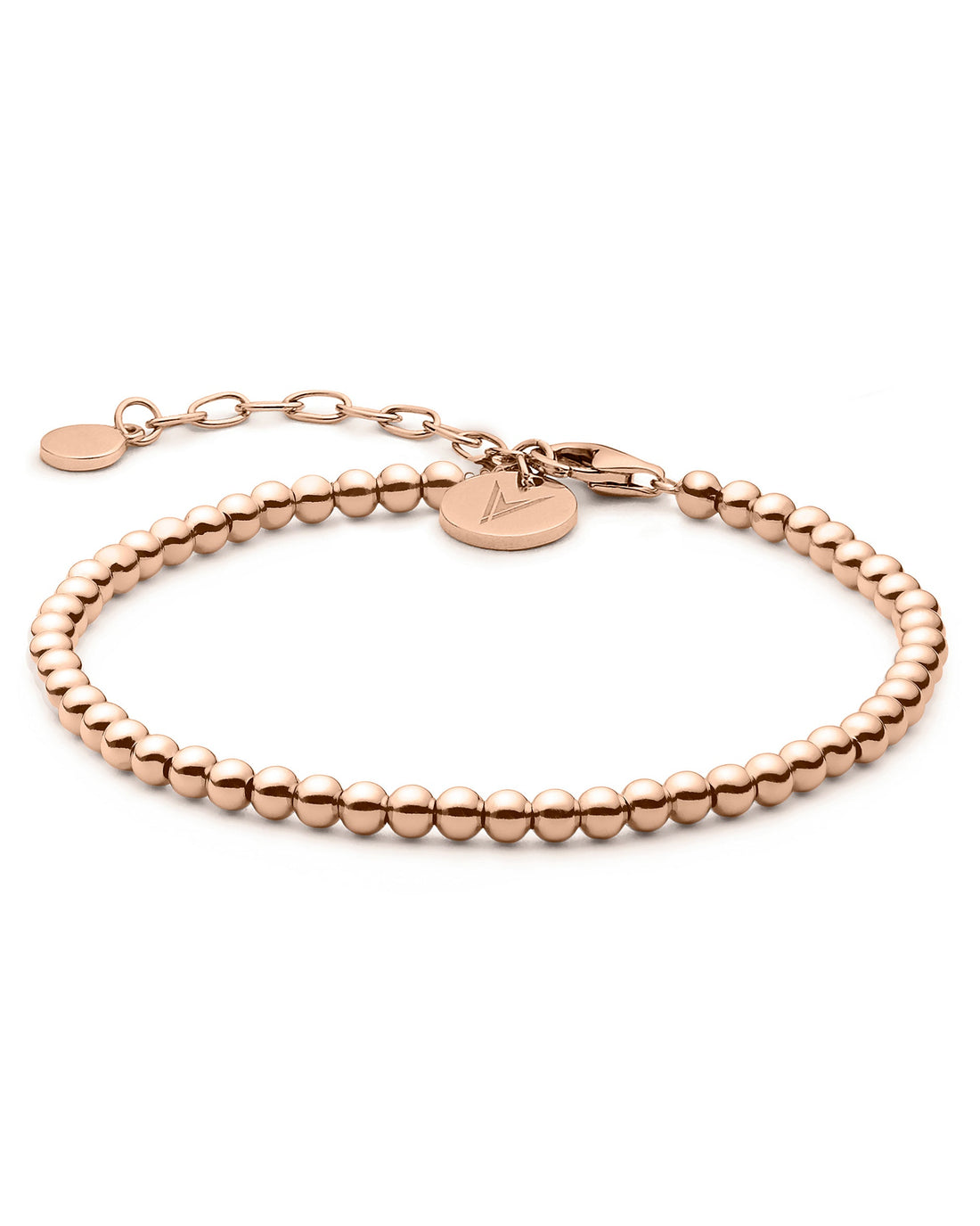 Rose Gold Beaded Bracelet on Sterling Silver