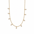 Beaded CZ Marquise Necklace