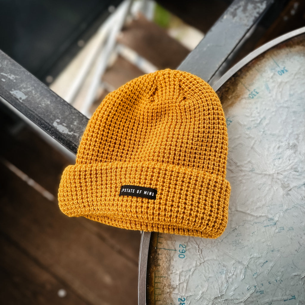 Nomad Waffle Knit Beanie - Marigold