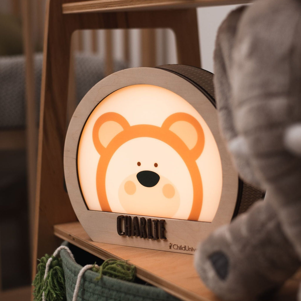Minimalist Bear LED Night Light - Scandinavian Nursery Decor
