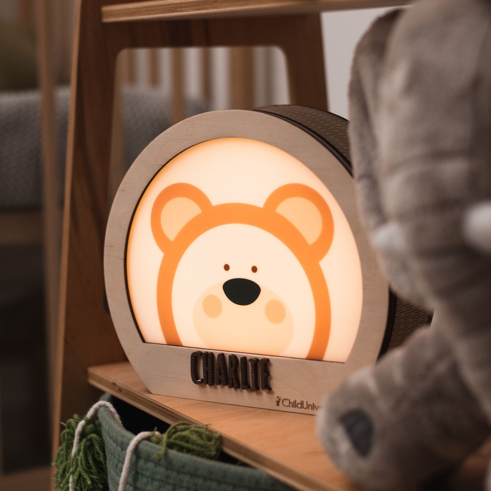 Minimalist Bear LED Night Light - Scandinavian Nursery Decor