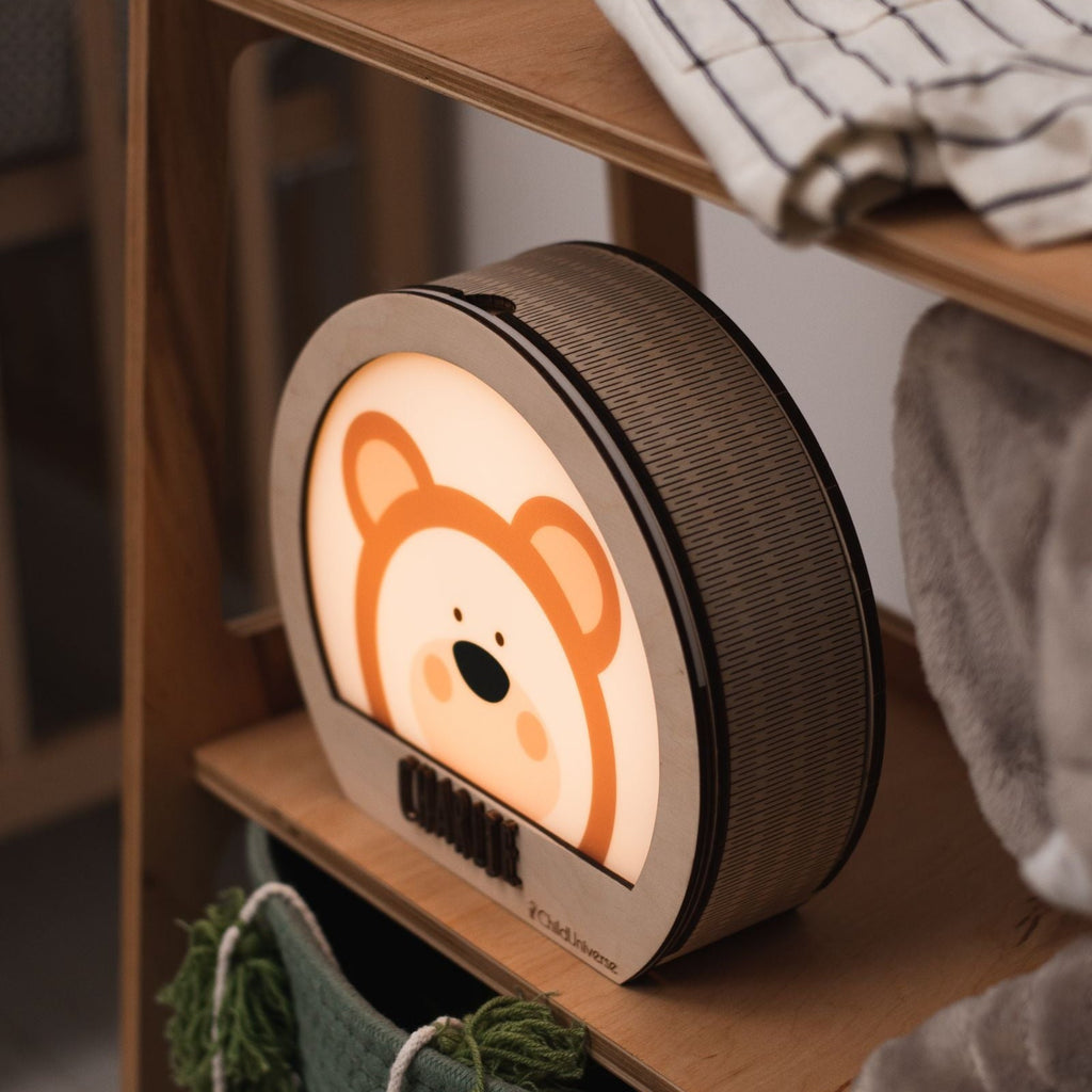 Minimalist Bear LED Night Light - Scandinavian Nursery Decor