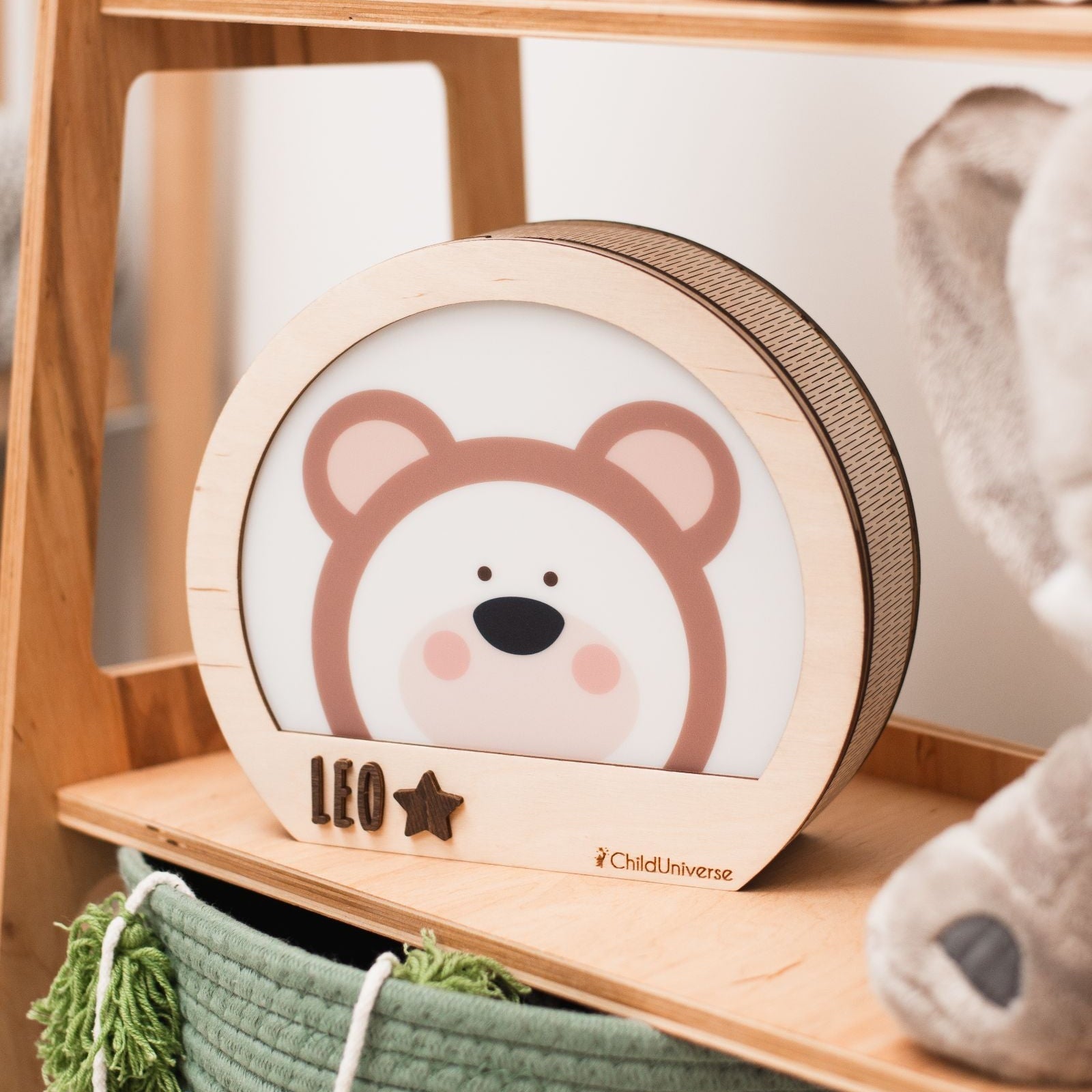Minimalist Bear LED Night Light - Scandinavian Nursery Decor