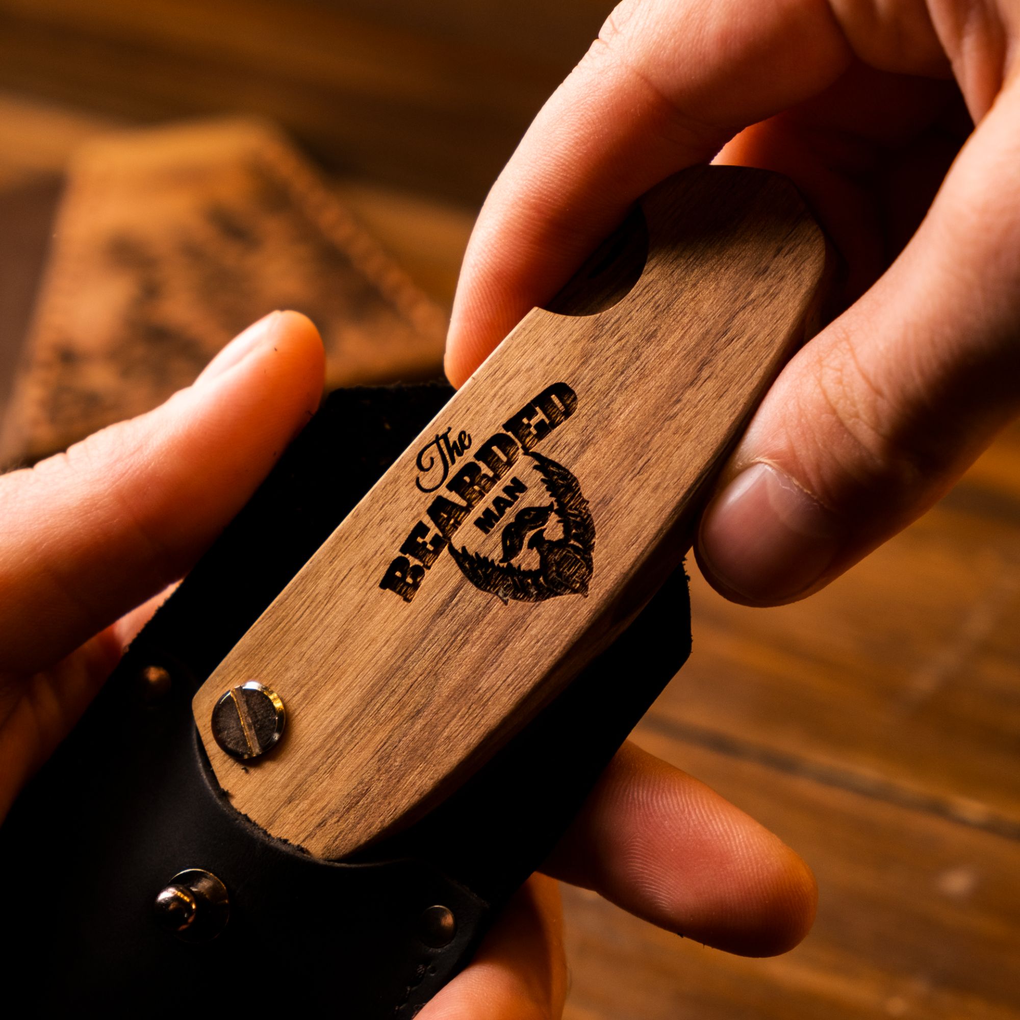 Premium Wooden Beard Comb - Walnut Grooming Tool for Men