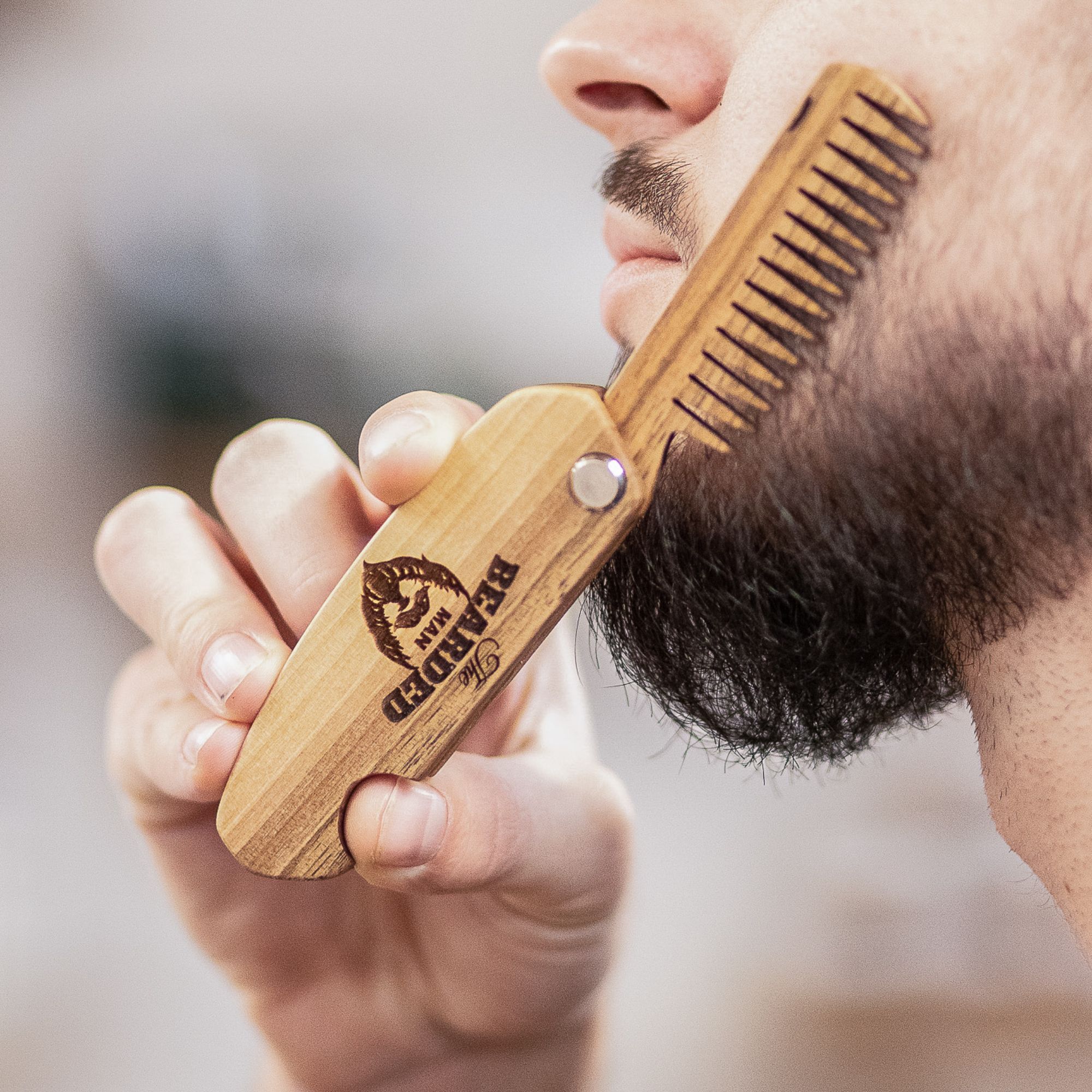 Premium Wooden Beard Comb - Walnut Grooming Tool for Men