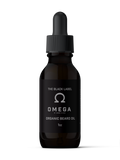 A 1oz bottle of Johnny Slicks Omega Organic Beard Oil with a dropper top against a white background.