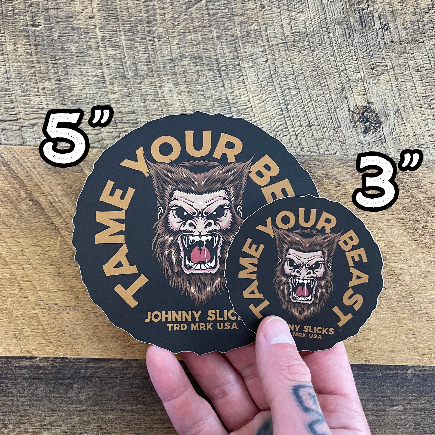 Tame Your Beast 5 Inch Round Vinyl Decal Sticker - Image 3