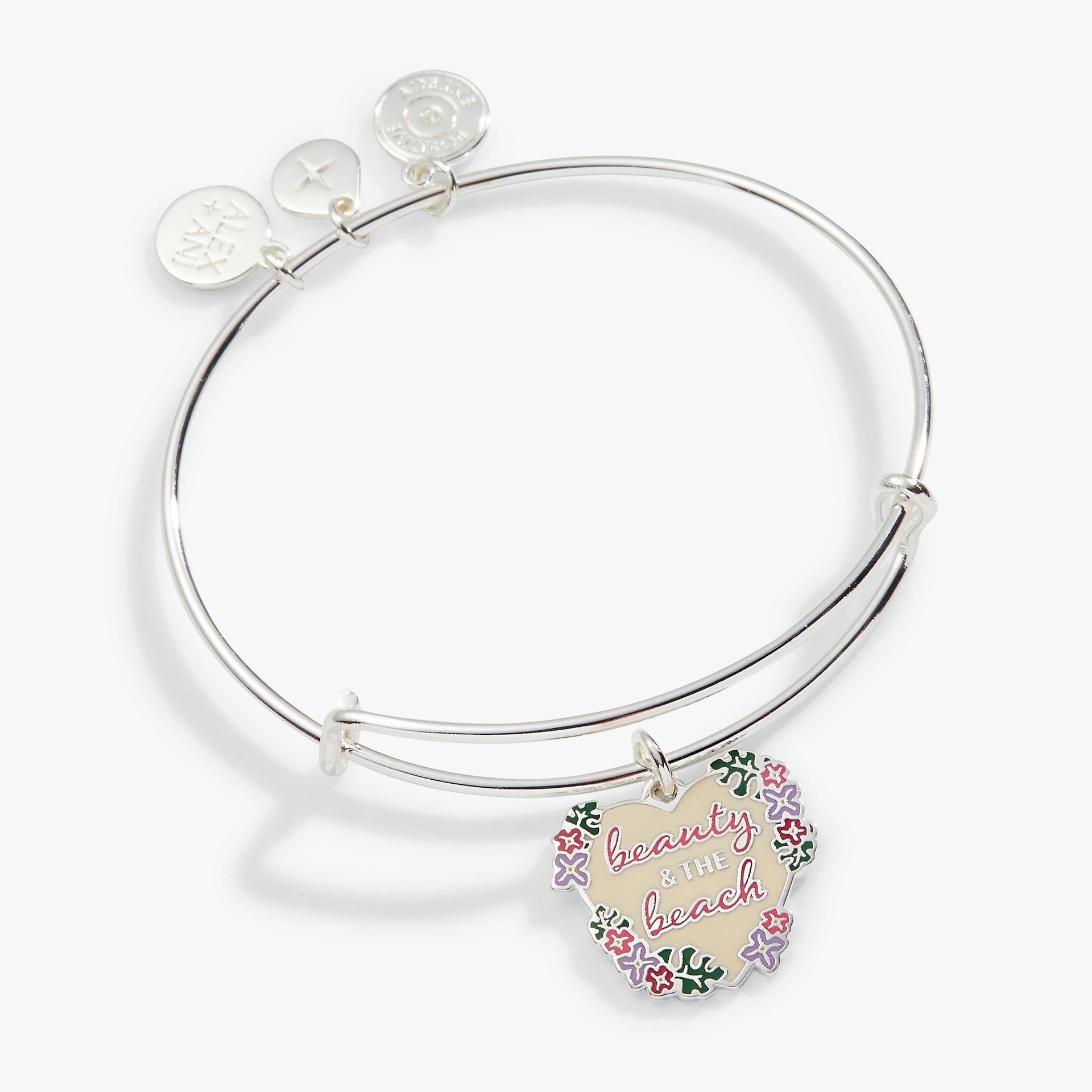 Beauty and the Beach theme expandable charm bangle bracelet