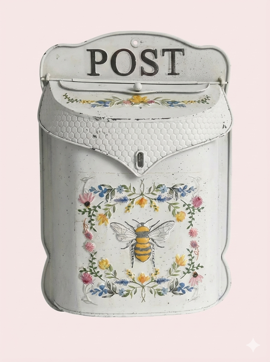 Vintage Farmhouse Wall-Mounted Metal Post Box Mailbox
