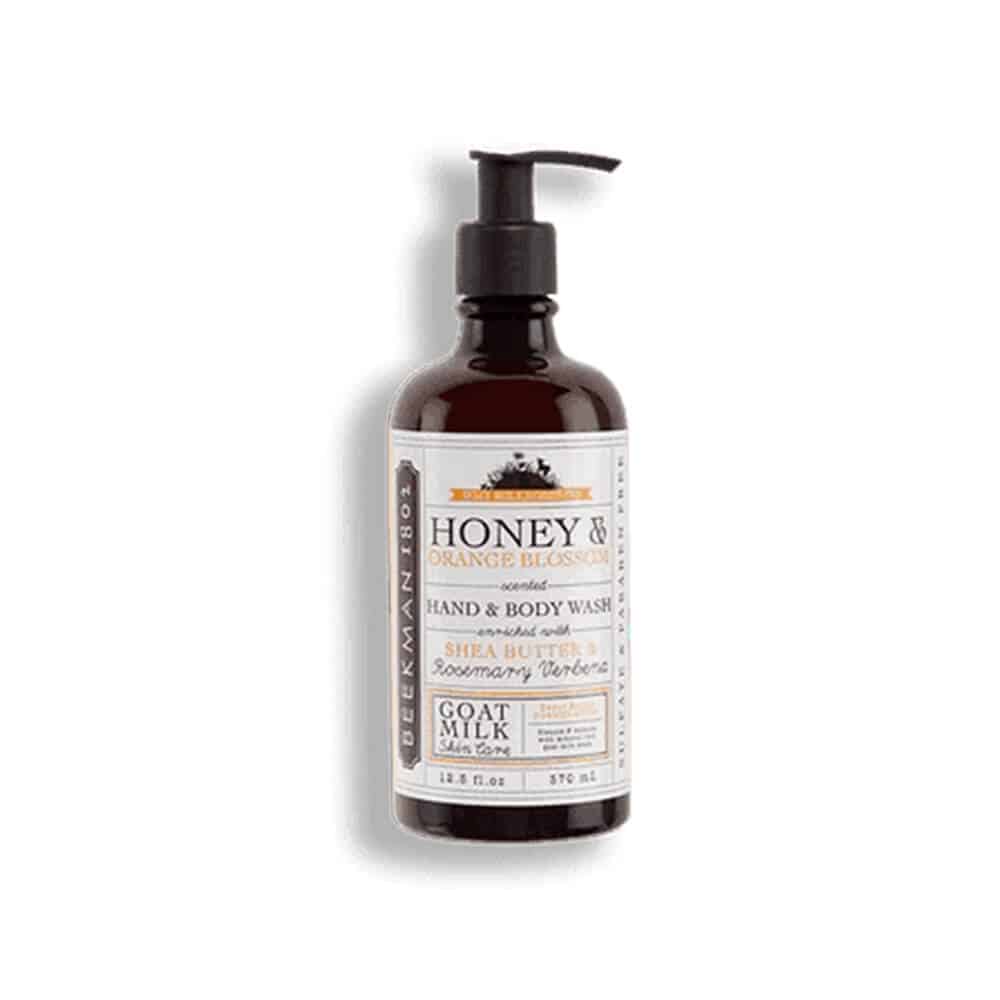 Bottle of Beekman 1802 Honey & Orange Blossom Hand & Body Wash, 12.5 oz
