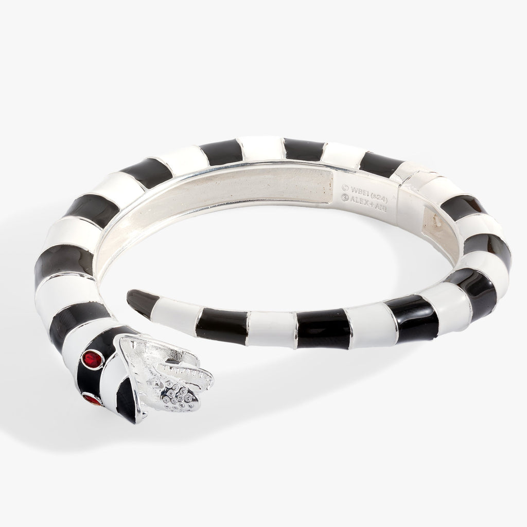 BEETLEJUICE™ Sandworm Cuff Bracelet in Black and White Stripe