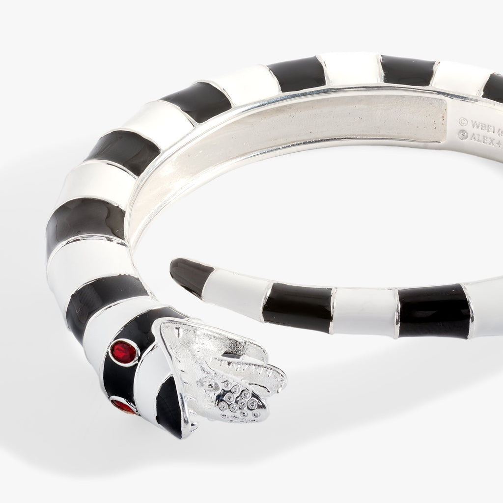 BEETLEJUICE™ Sandworm Cuff Bracelet in Black and White Stripe