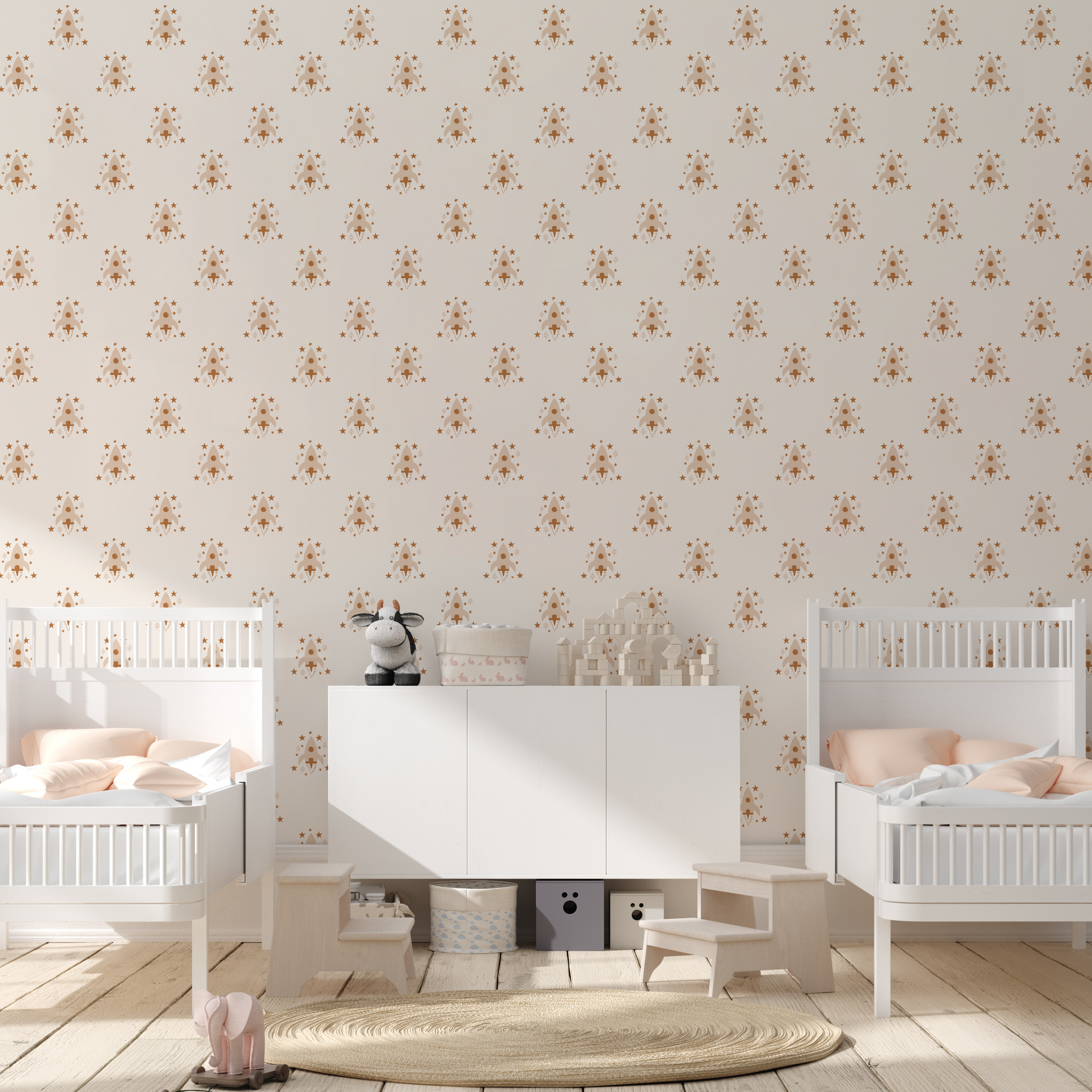 Ryan Geometric Removable Wallpaper in Mint, Lavender and Navy