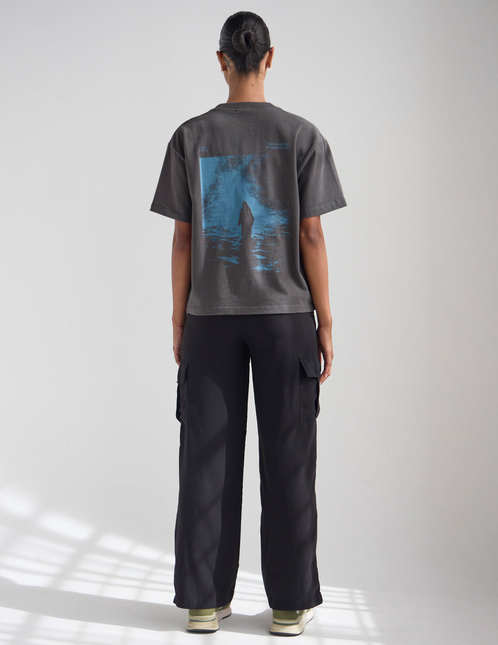 Believe in Miracles Heavyweight Oversized Tee - Charcoal/Blue