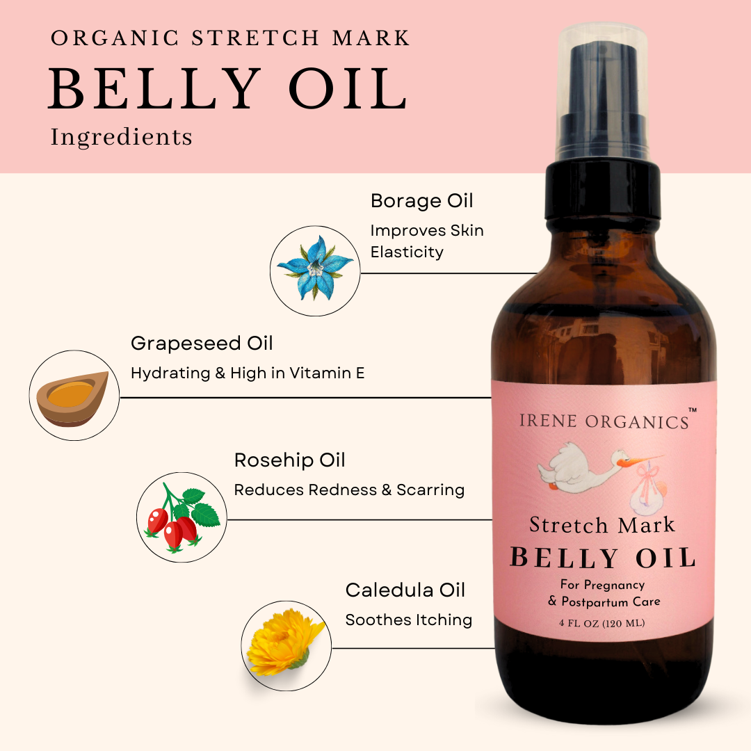 Women's Organic Stretch Mark Belly Oil - 4oz