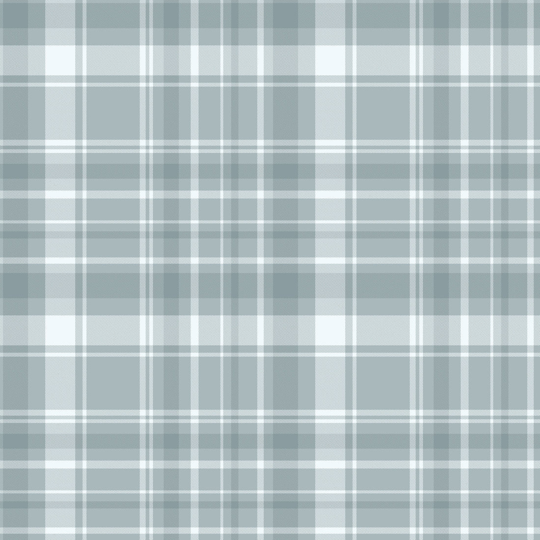 Classic Plaid Wallpaper in Blue-Grey, White, Pink, and Yellow