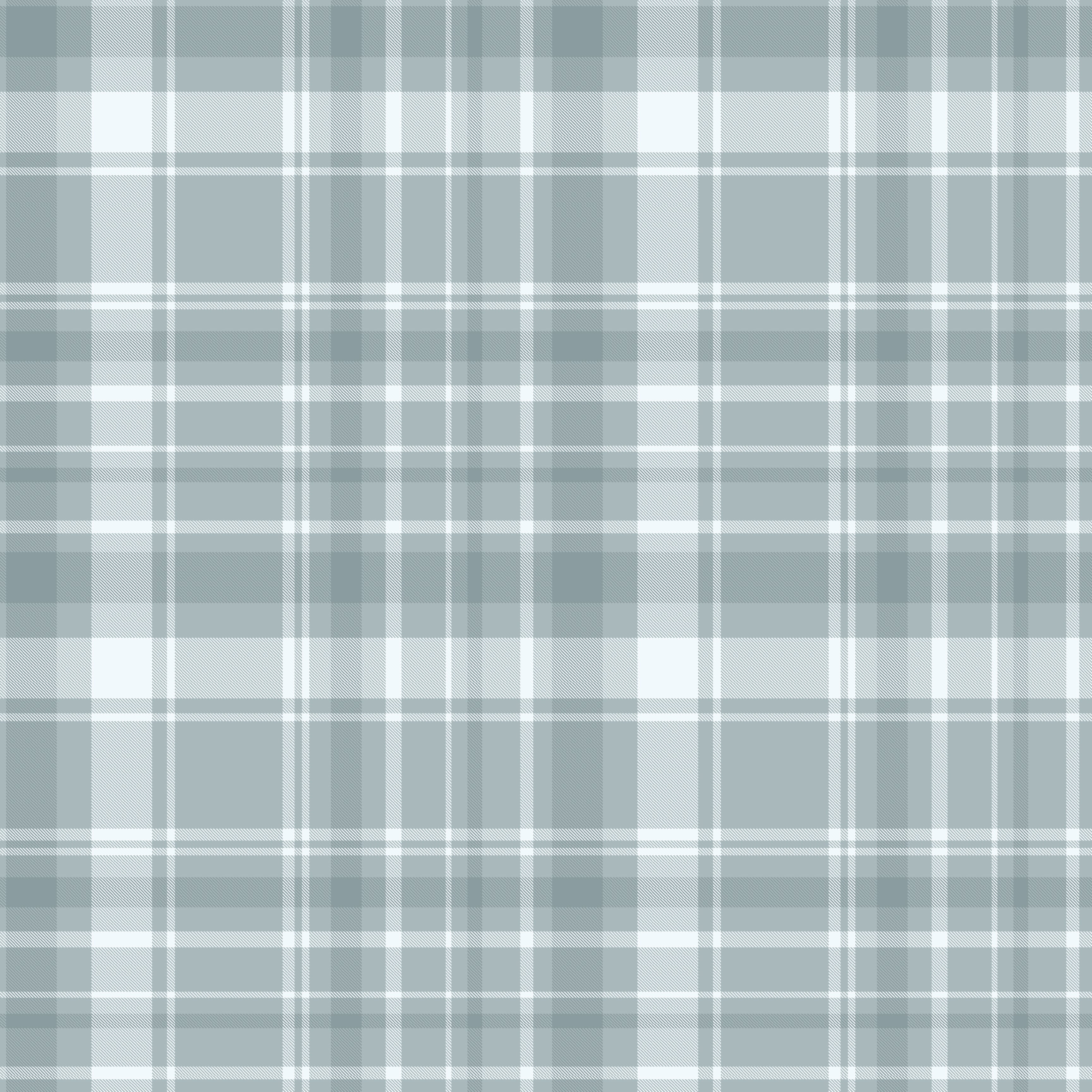 Classic Plaid Wallpaper in Blue-Grey, White, Pink, and Yellow