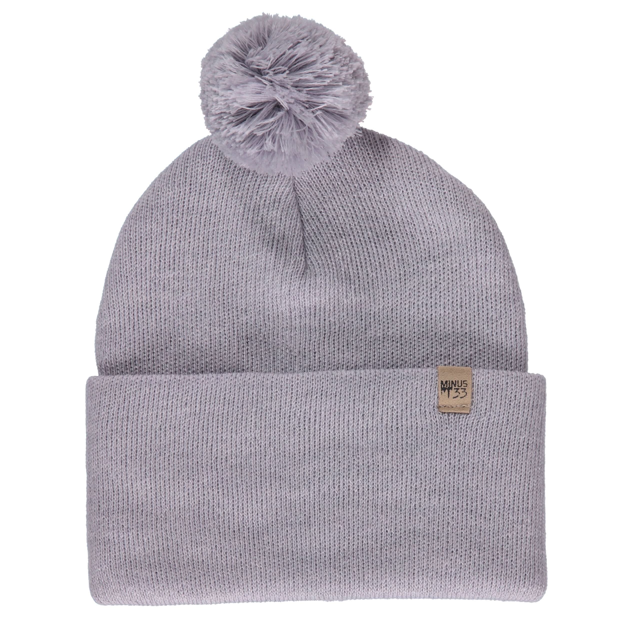 Unisex midweight merino wool knit pom beanie in solid color, winter sports style
