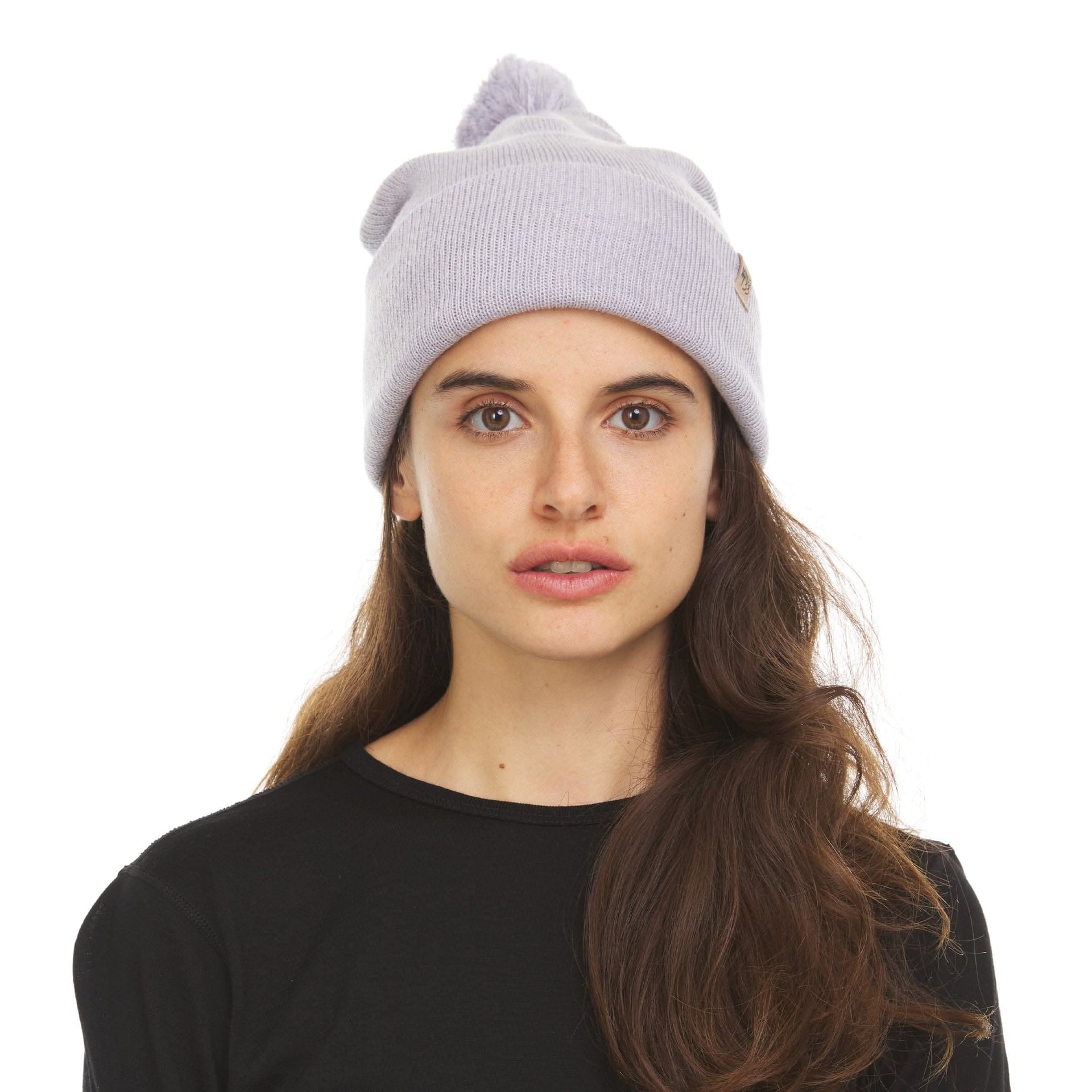 Unisex Midweight Merino Wool Knit Pom Beanie for Winter Sports