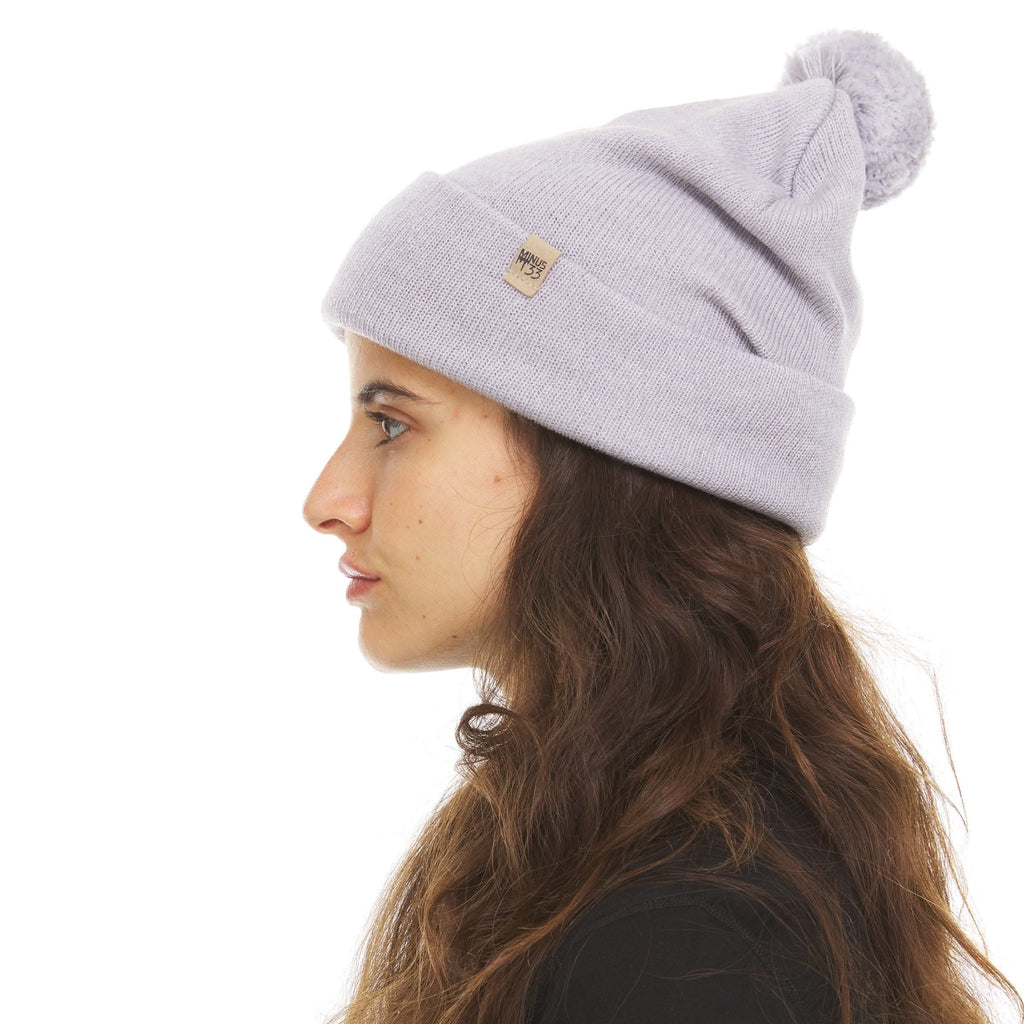 Unisex Midweight Merino Wool Knit Pom Beanie for Winter Sports