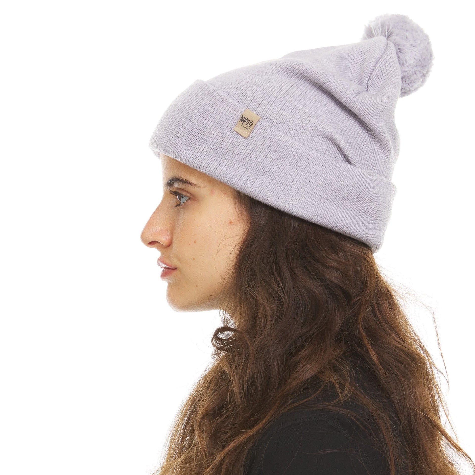 Unisex Midweight Merino Wool Knit Pom Beanie for Winter Sports