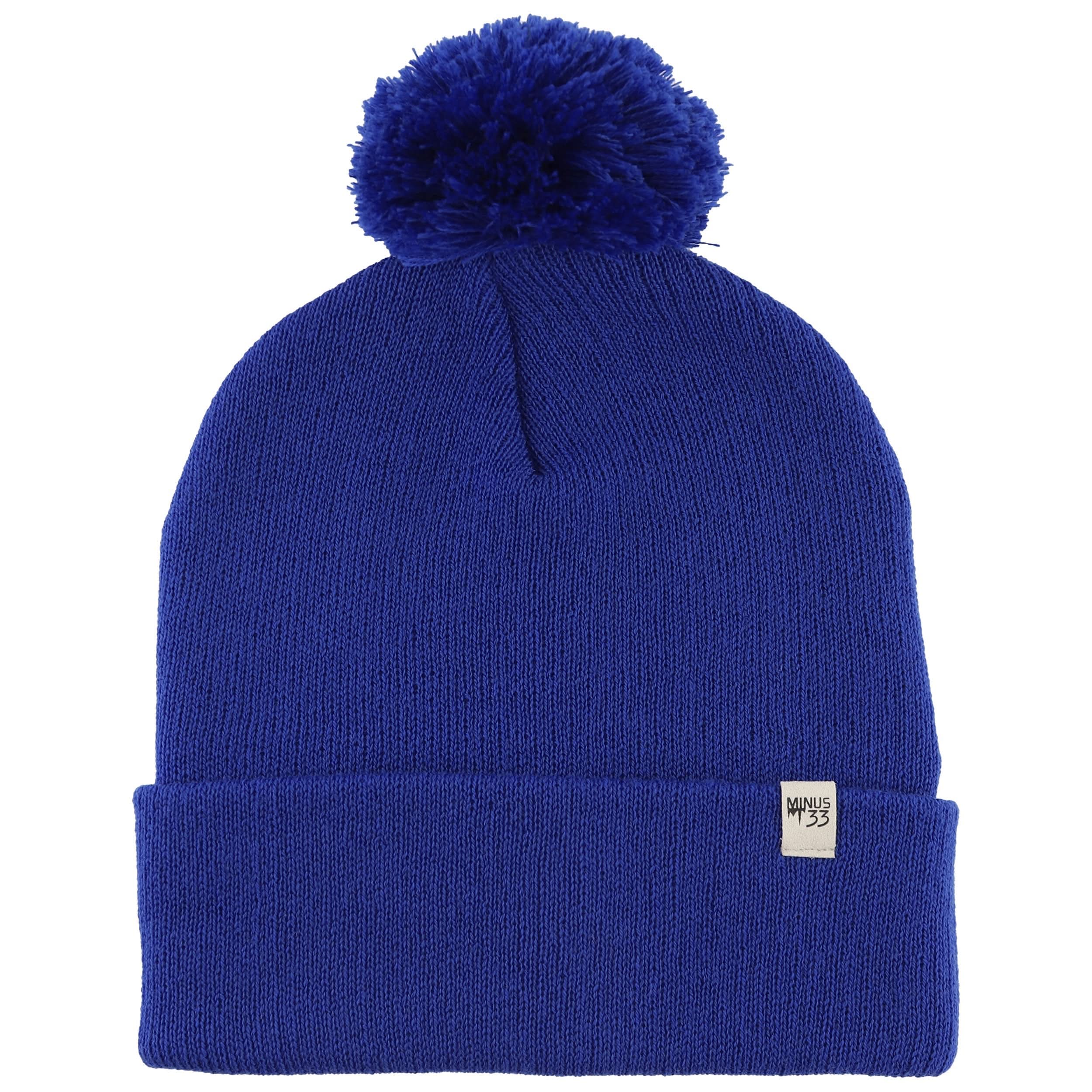 Unisex Midweight Merino Wool Knit Pom Beanie for Winter Sports
