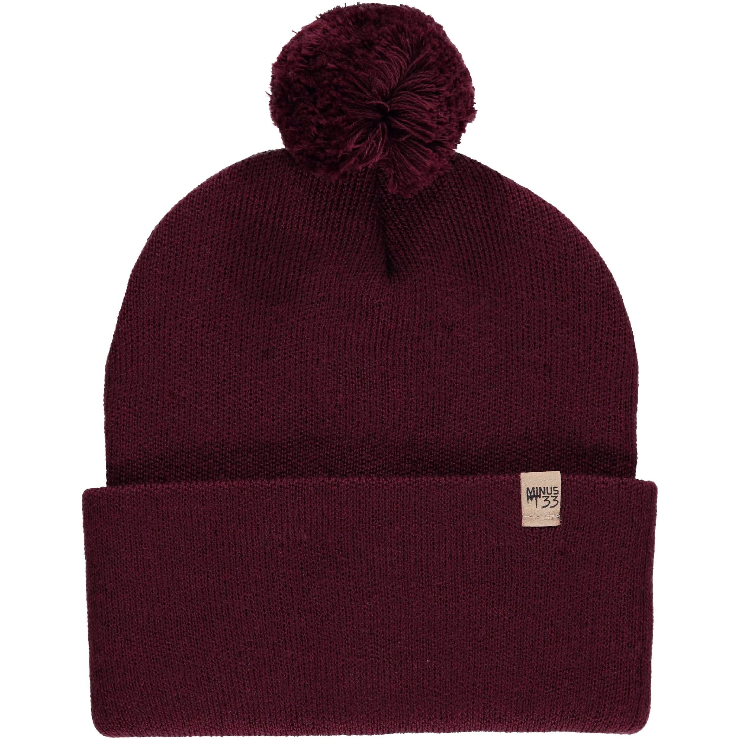 Unisex Midweight Merino Wool Knit Pom Beanie for Winter Sports