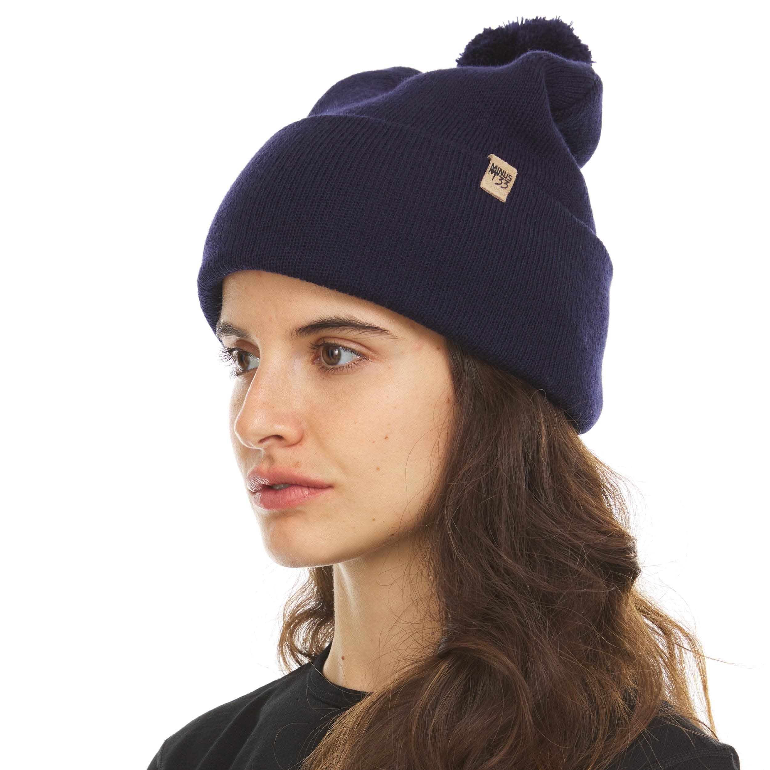 Unisex Midweight Merino Wool Knit Pom Beanie for Winter Sports