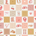 Beth Bohemian Geometric Wallpaper in Pink, Tan and Cream