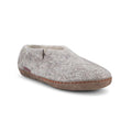 Classic Shoe Style Slipper in Grey with Leather