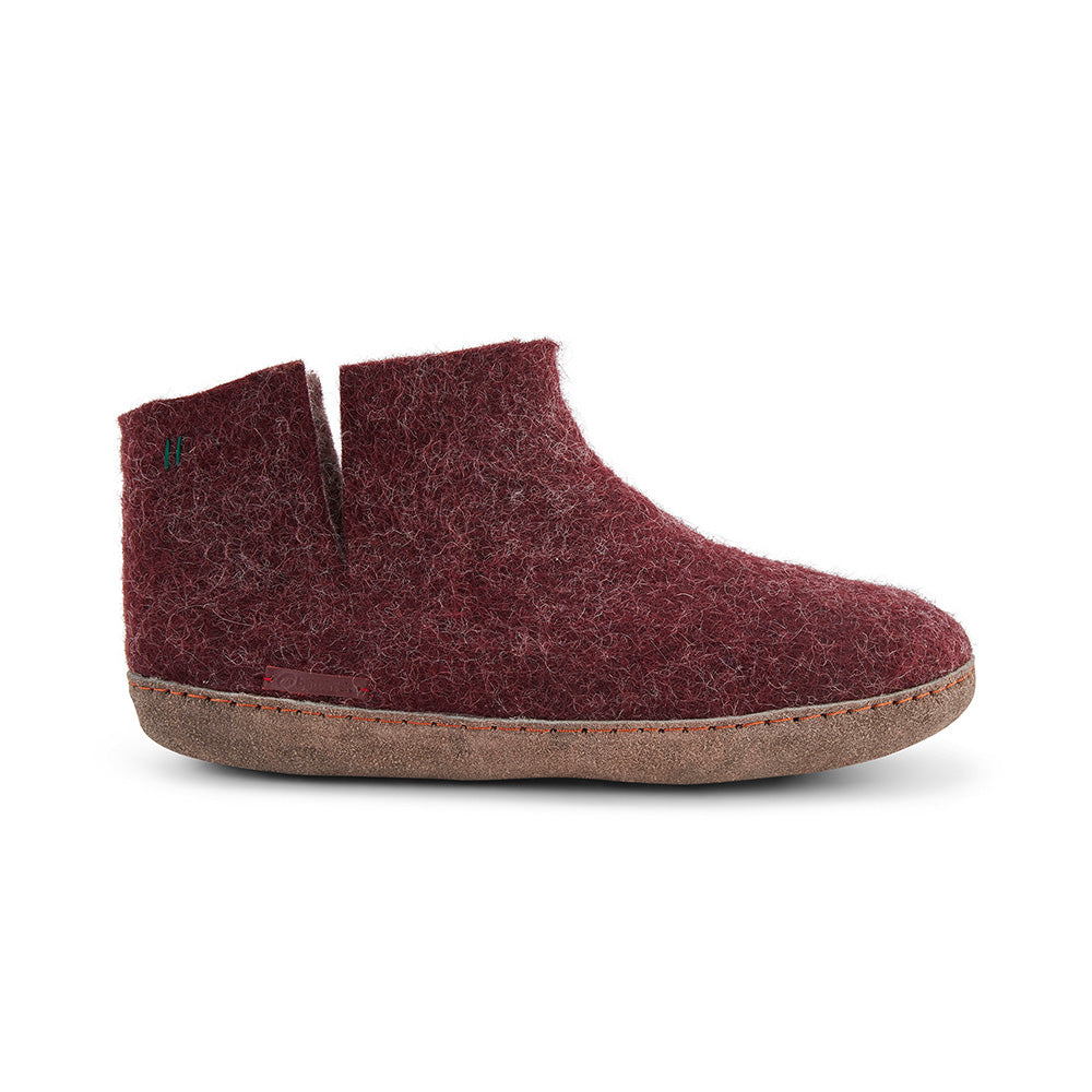Women's Classic Boot in Bordeaux Leather and Wool