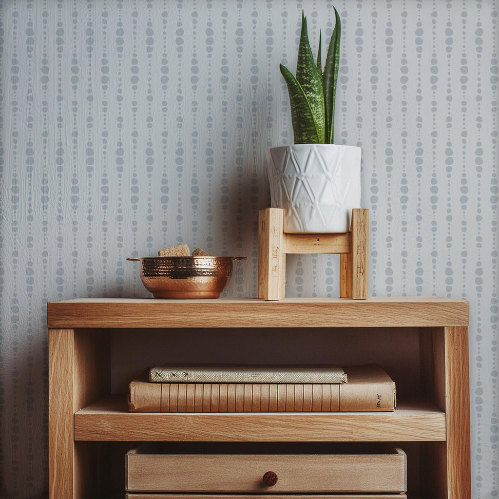 Blake Geometric Wallpaper in Black, White & Blush-Pink