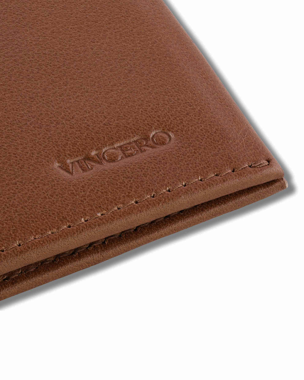 Slim Bifold Leather Wallet in Saddle - Minimalist Card Holder