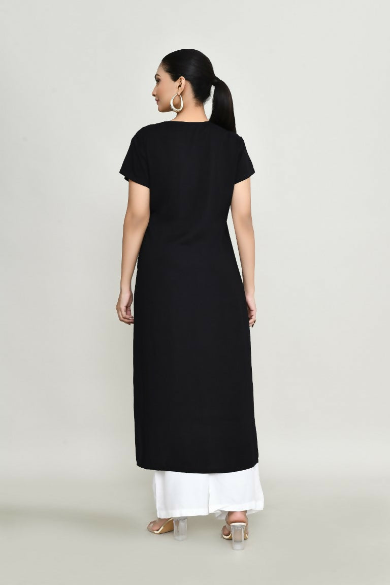 Joban Fashion Black Rayon Tunic