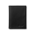 The Slim Bifold wallet in Black top-grain Italian leather.