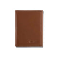 Top-grain Italian leather slim bifold wallet in saddle brown color