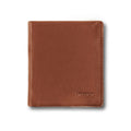 Top-grain Italian leather Billfold wallet in Saddle color showing interior card slots