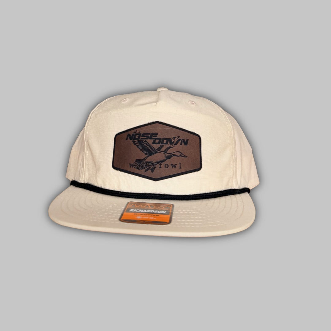 Flying Mallard Richardson R-Active rope hat in camo and olive colors.