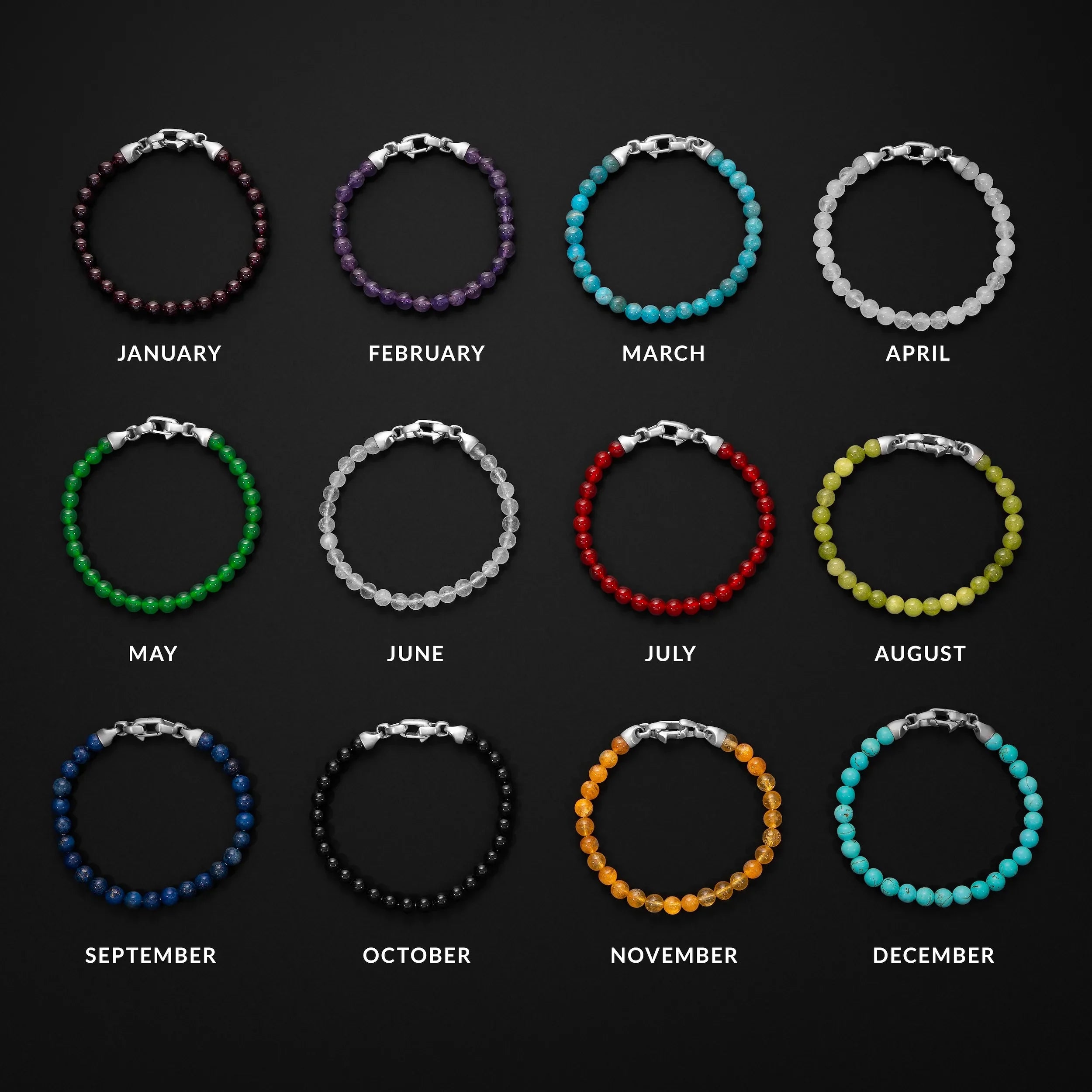 Birthstone Bracelet, 6MM - January