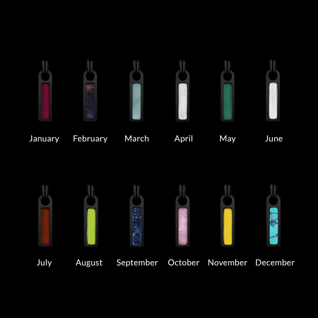 Birthstone Tag Pendant - Stealth