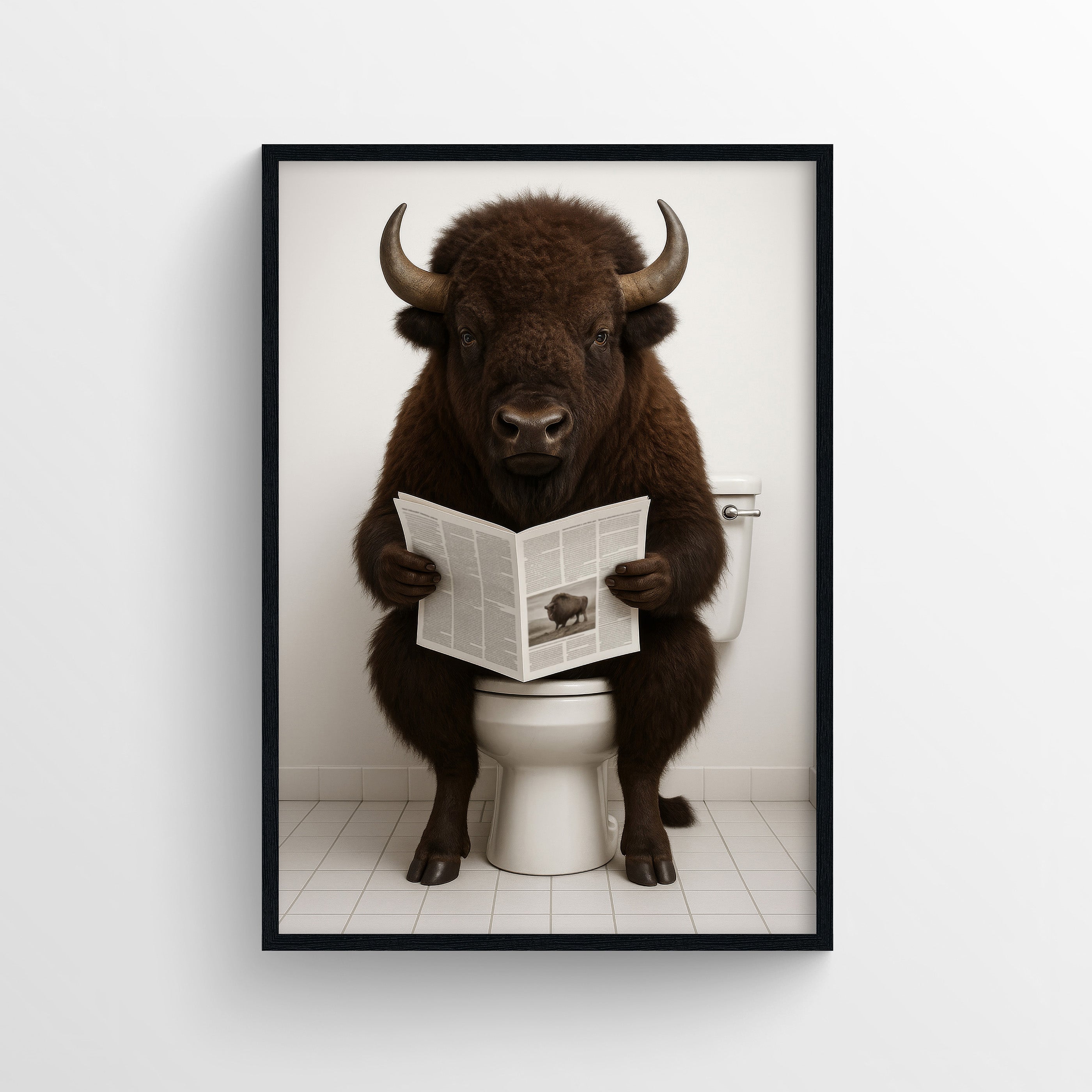 Bison Animal Bathroom Toilet Poster