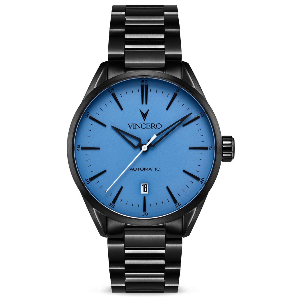 Icon Automatic Blue Phantom watch featuring a striking blue dial and stainless steel construction.