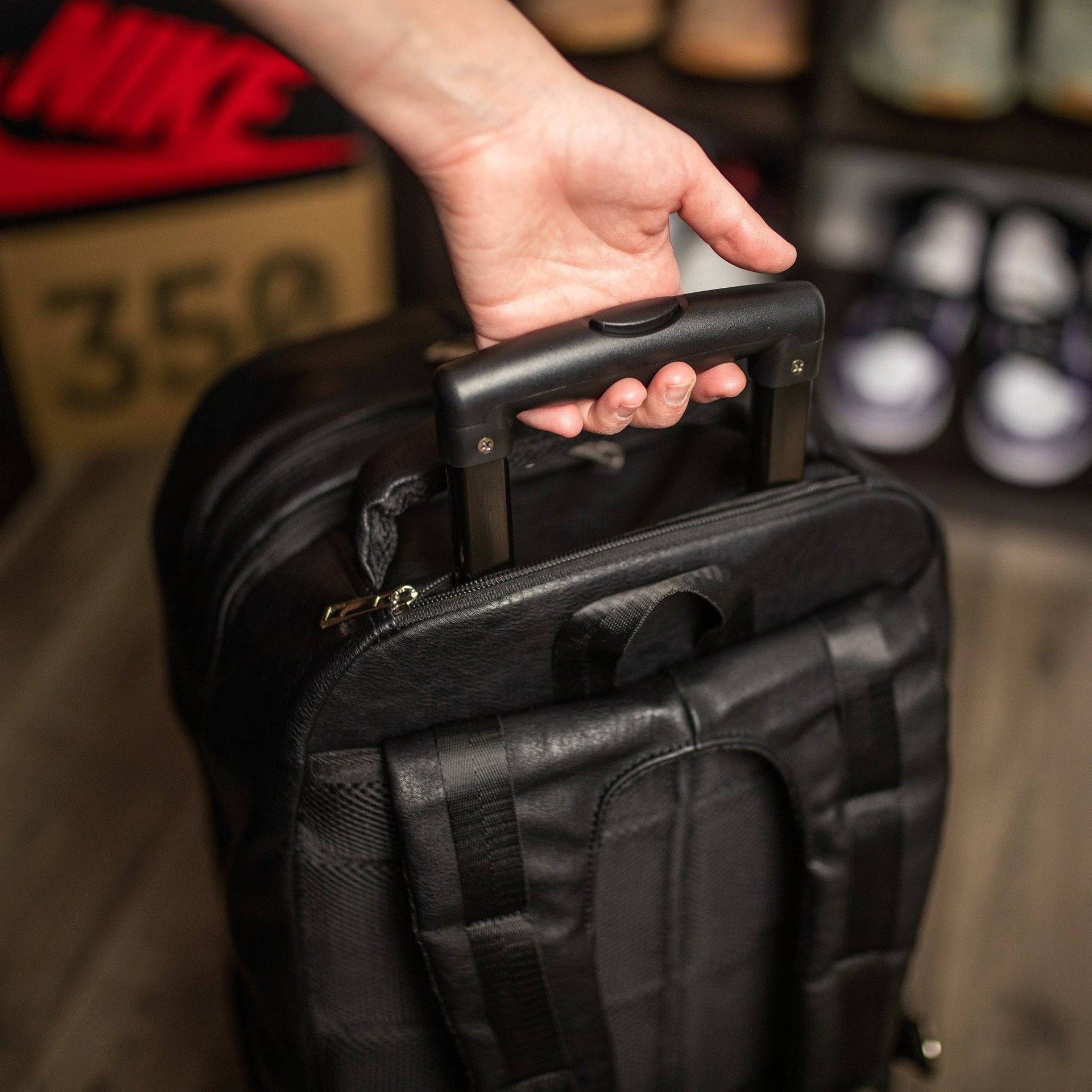 Black Leather Carry-On Roller Bag (Only 150 Made)