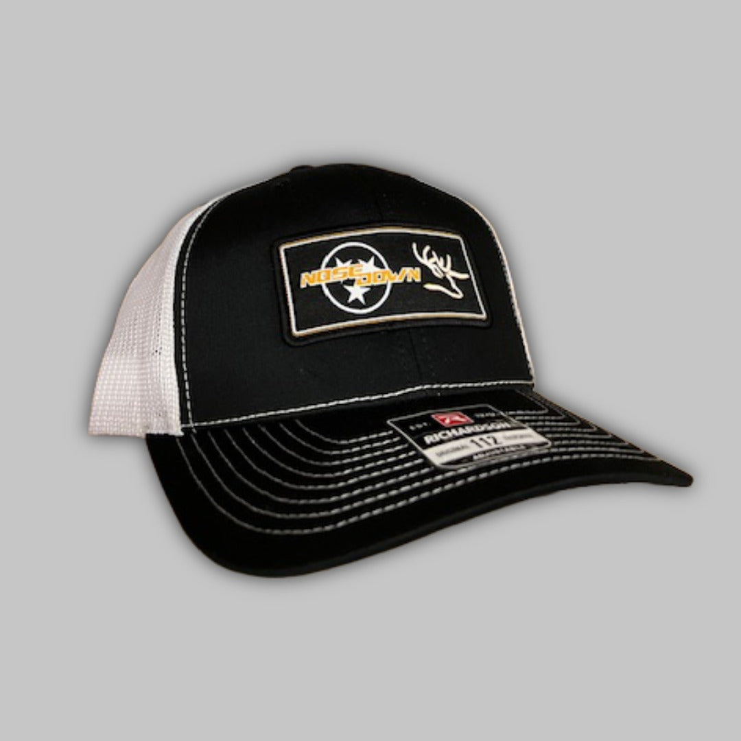 TN Tri Star Black Orange Woven Trucker Hat - Tennessee Pride Cap