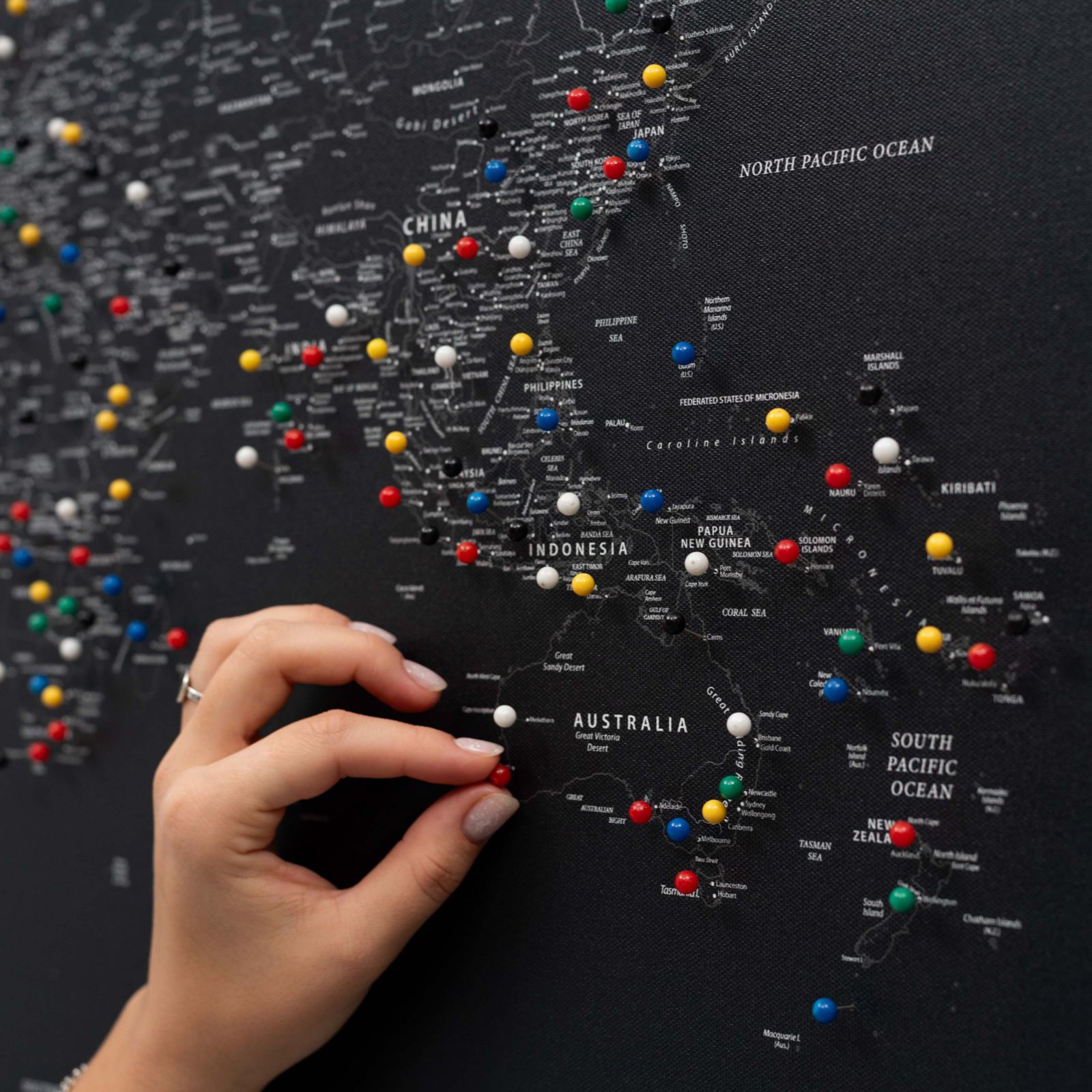 Black Canvas World Map Wall Art for Sophisticated Decor